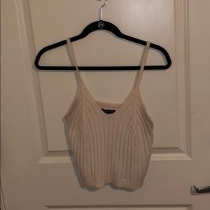 kendall and kylie cream knit tank top